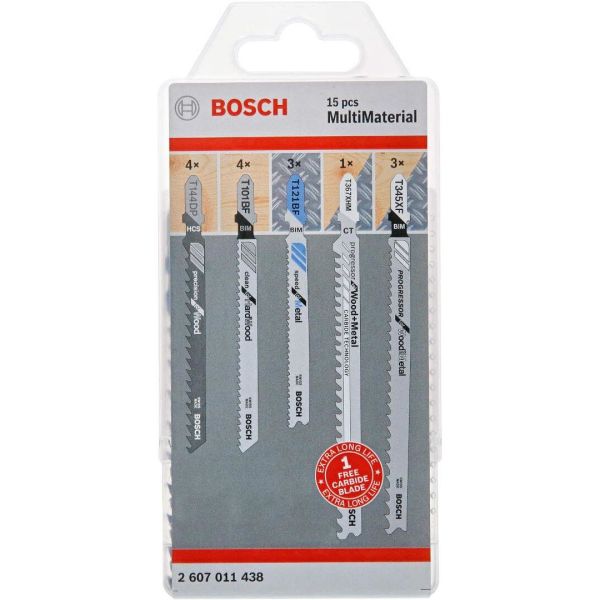 Sticksågsbladsats Bosch 2607011438 multi, 15-pack 
