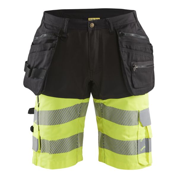 Hi-vis shorts Blåkläder 159618119933C60 med stretch, sort/høj synlighed gul Stl C60
