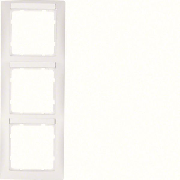 Kombinasjonsramme Hager 10139919 med merkefelt, hvit 3-lomme, S.1
