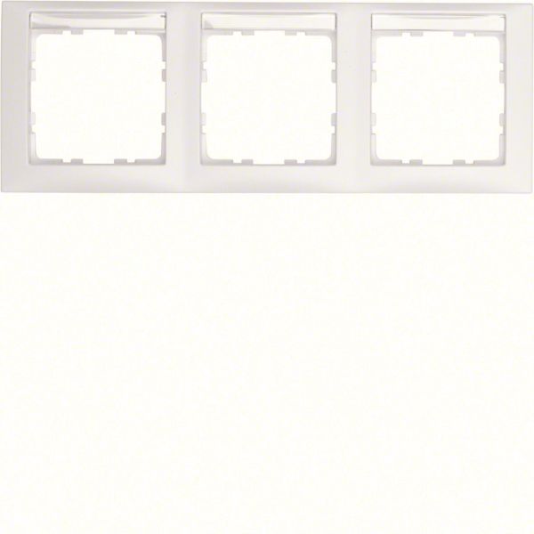 Kombinasjonsramme Hager 10239919 med merkefelt, hvit 3-lomme, S.1