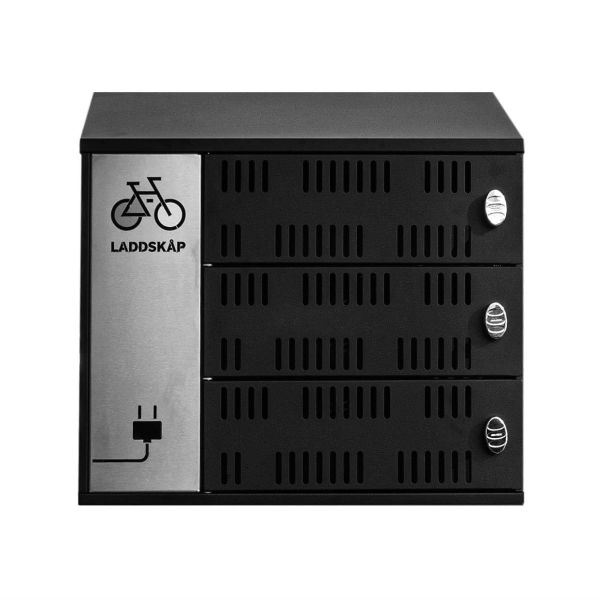 Ladeskab Vindico Security UNIBIKE CHARGE 3 til cykelbatteri Nøglelås