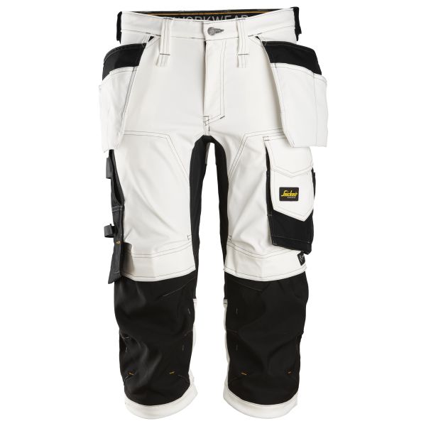 Piratbukser Snickers Workwear 6142 AllroundWork hvid, sort Hvid sort C46