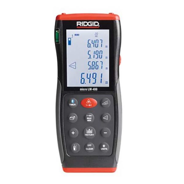 Afstandsmåler Ridgid LM-400 med overlay via Bluetooth 