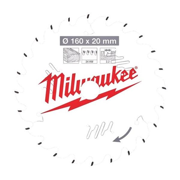 Savklinge Milwaukee CSB P W 160x2,2x20 mm, 24T 