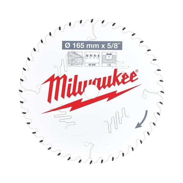 Sågklinga Milwaukee CSB P W 165x1,6x15,87 mm, 40T 