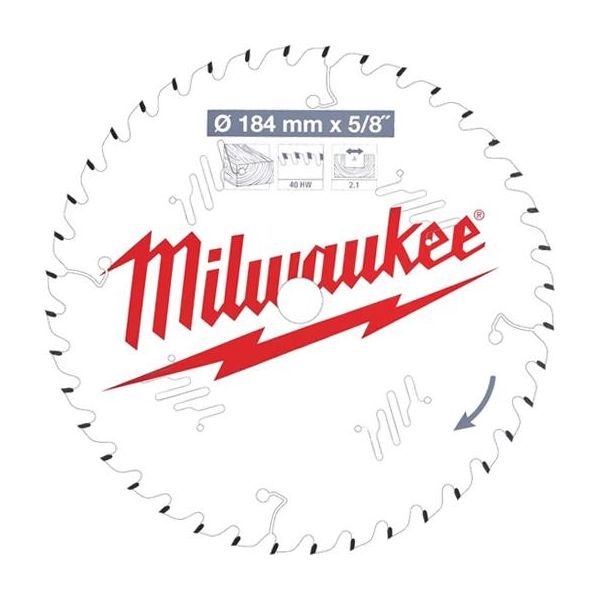 Sågklinga Milwaukee CSB P W 184x2,1x15,87 mm, 40T 