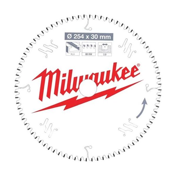 Sågklinga Milwaukee CSB MS Alu 254x3x30 mm, 80T 