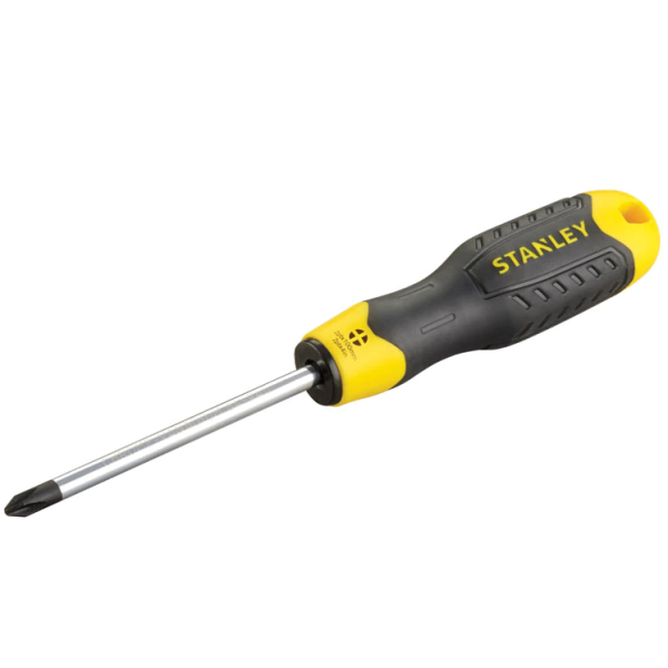 Skrutrekker STANLEY 0-64-955 Cushion Grip Pozidriv, forkrommet klinge, mykt grep PZ 1 x 75 mm