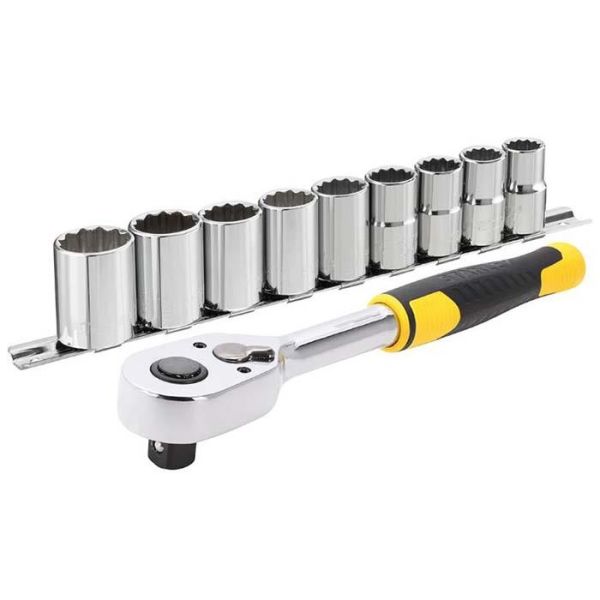 Skraldeskaft STANLEY STMT82671-0 1/2", med ærmesæt, 10 dele 