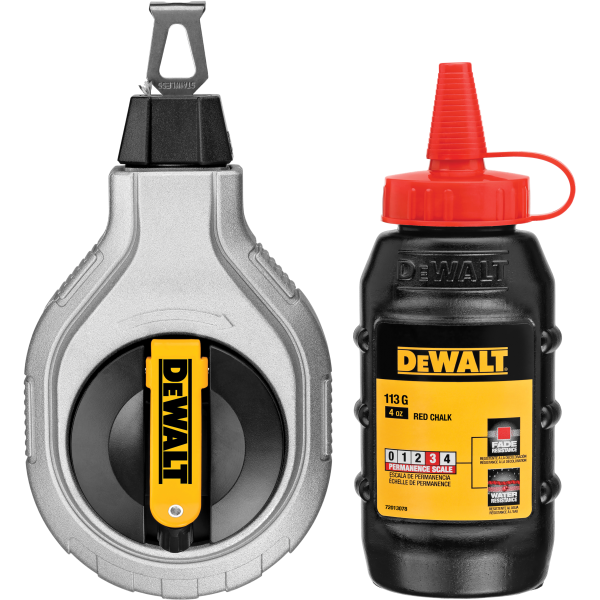 Kridtsnor Dewalt DWHT47408-0 med rødt kridt 