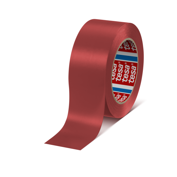 Gulvmarkeringstape Tesa 4169 PVC rød, 33 m x 50 mm