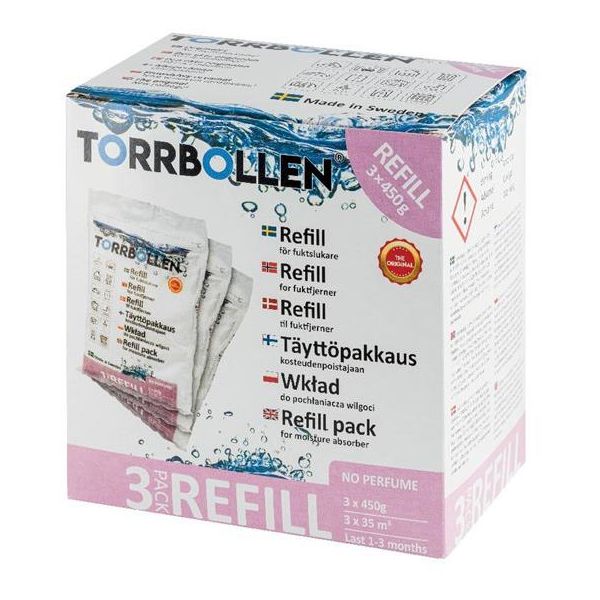 Refill Torrbollen 7114 450g, 3-pack, för fuktslukare 