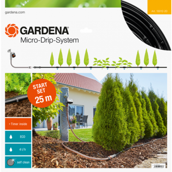 Startpaket Gardena Micro-Drip-System M, för plantrader, automatiskt 