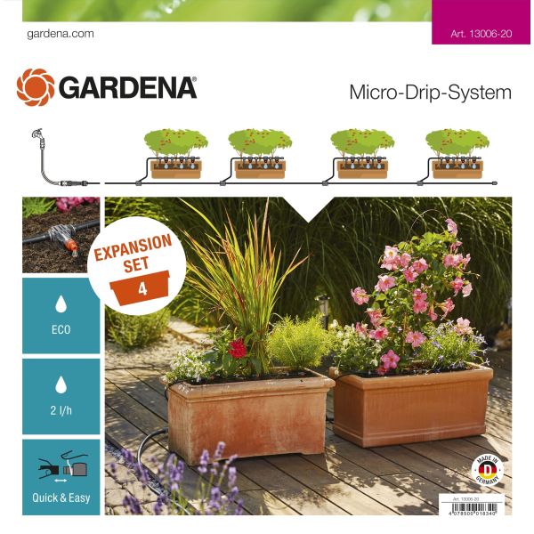 Påbyggnadspaket Gardena Micro-Drip-System för växtlådor 