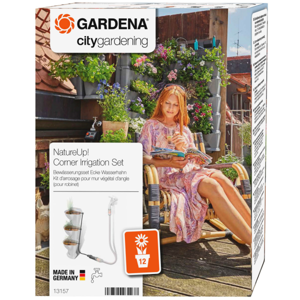 Kastelusarja Gardena NatureUp! pystysuorille kulmakasvatuslaatikoille 