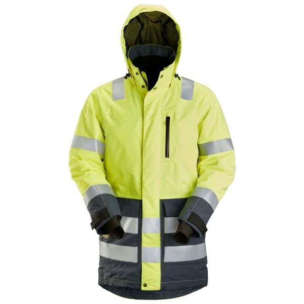 Hi-vis jakke Snickers Workwear 1830 AllroundWork Hi-vis skærm, gul/marineblå, vandtæt Hi-Vis, gul/marine XS