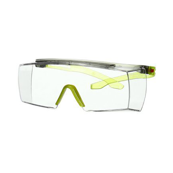Vernebriller 3M Secure fit 3700  Limegrønn brillestang, klar linse
