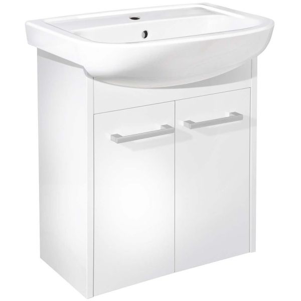 Vaskeskab Gustavsberg Nordic³ 60 cm, med håndvask Blank hvid