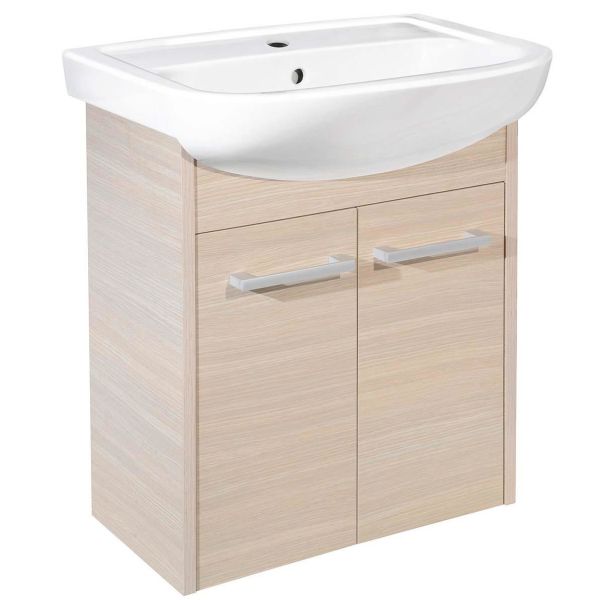 Vaskeskab Gustavsberg Nordic³ 60 cm, med håndvask Lyst træ