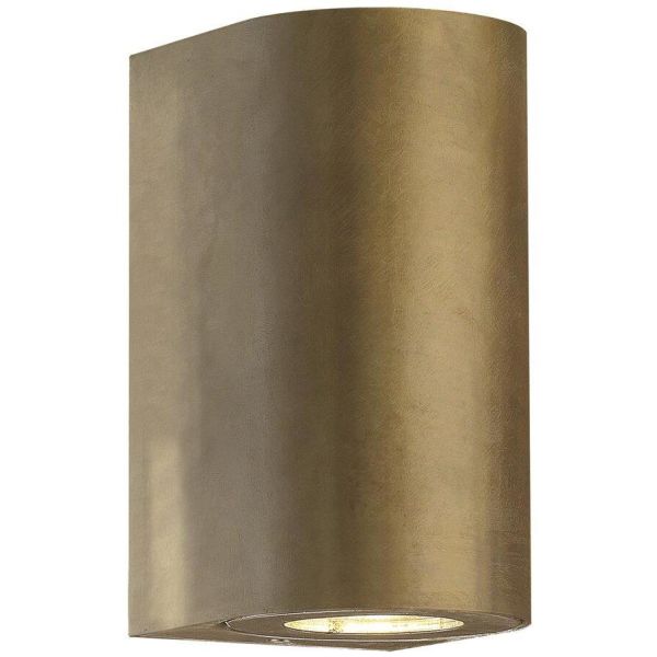 Seinävalaisin Nordlux CANTO 49721035 2x6W LED, IP44, 2700K Messinki