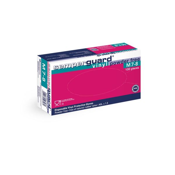 Engangshandske Semperguard M7-8 vinyl, pulverfri XL, 90 stk