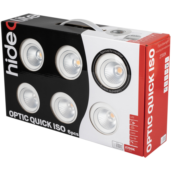 Alasvalo Hide-a-Lite Optic Quick ISO valkoinen, 6-pack 2700 K