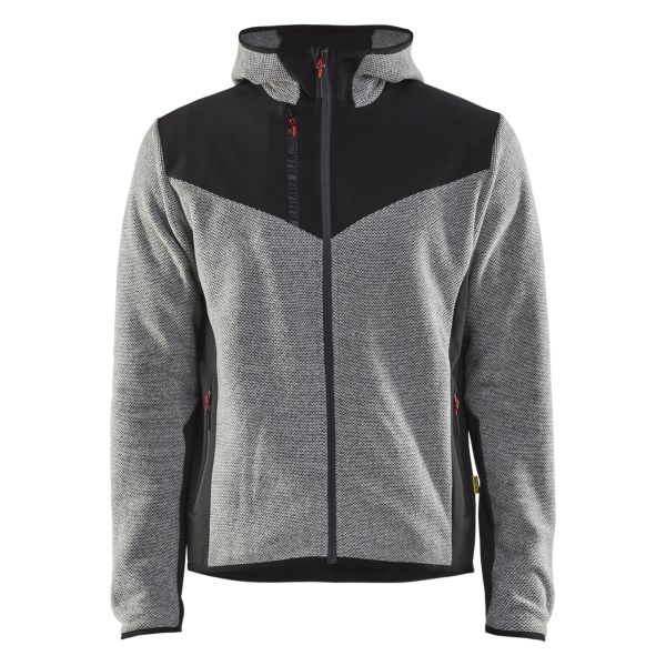 Jakke Blåkläder 594025369099XXXL Strikket, med softshell, grå flettet/sort Grå lyng/Sort Str. XXXL