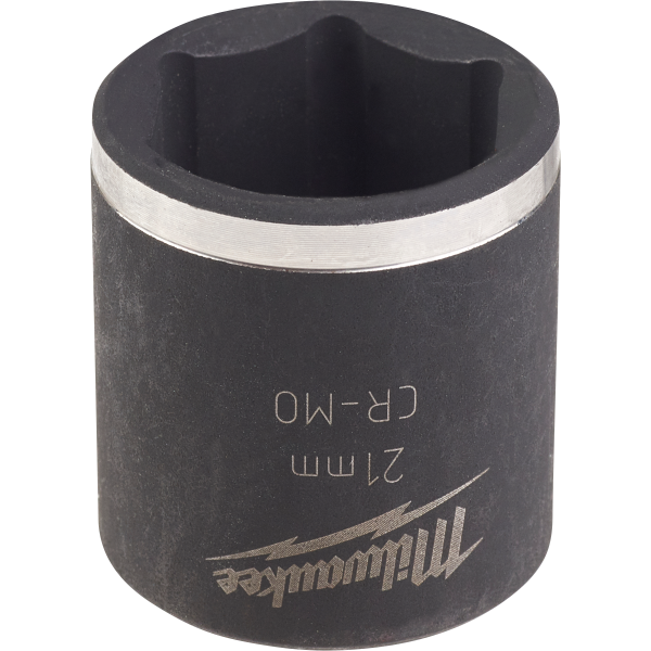 Krafttoppe Milwaukee Shockwave Impact Duty 3/8" montering, kort 21 mm