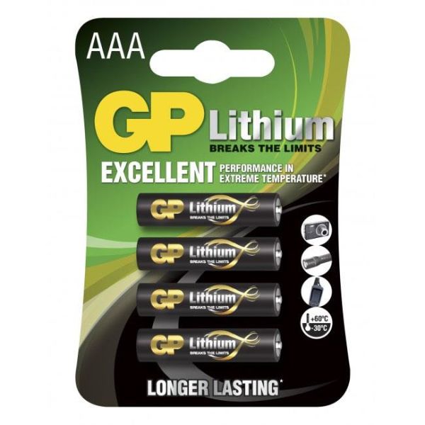Lithiumbatteri GP Batteries 24LF-2U4 1,5 V, pakke med 4 AAA