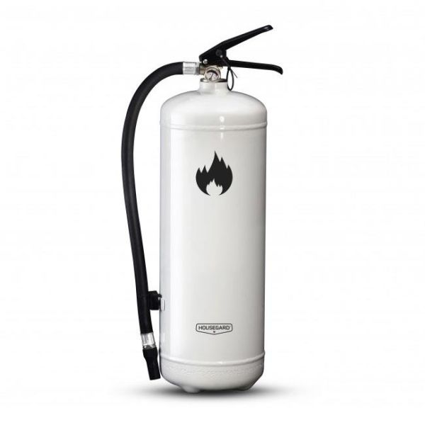 Brandsläckare Housegard PE6TEA pulver, 6 kg, högsta släckeffekt, design Vit