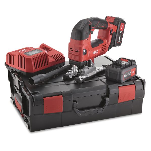 Stiksav Flex JSB18.0-EC med batteri og oplader 