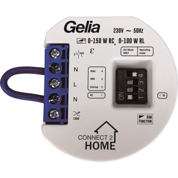 Dimmerpuck Gelia Connect 2 Home 3-tråd, 0-150 W LED 