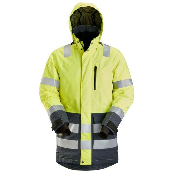 Hi-vis jakke Snickers Workwear 1830 AllroundWork Hi-vis skærm, gul, vandtæt Hi-Vis, gul XS