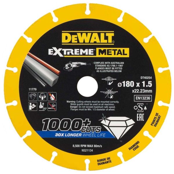 Kappeskive Dewalt Extreme Metal Diamond Edge  180 x 22,23 x 1,5 mm