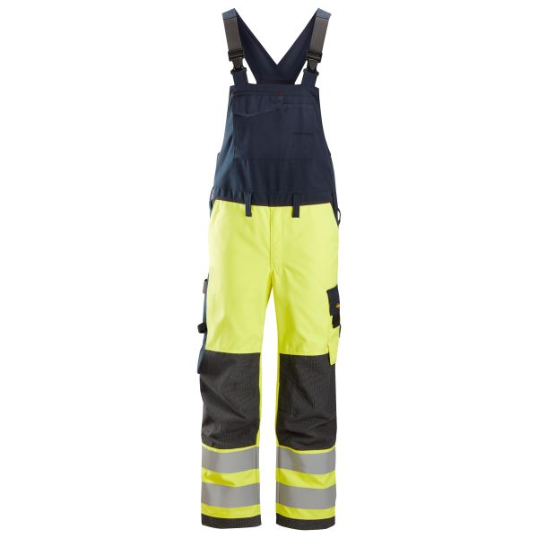 Hängselbyxa Snickers Workwear 6060 ProtecWork varsel, gul/marinblå 58