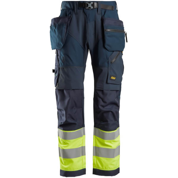 Håndværkerbukser Snickers Workwear 6931 FlexiWork Hi-Vis, gul/marineblå Hi-Vis, Gul/Marineblå 46