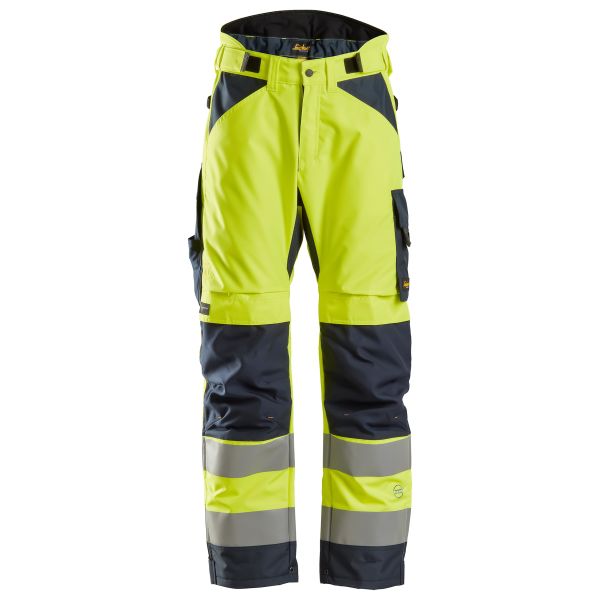 Vinterbukser Snickers Workwear 6639 AllroundWork Høj synlighed gul, marineblå, lang størrelse Hi-Vis gul, Marine XS
