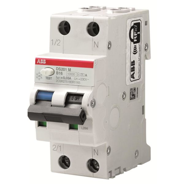 Jordfeilautomat ABB 2CSR275180R1165 10 kA, B-karakteristikk, type A DS201M M B16 A30