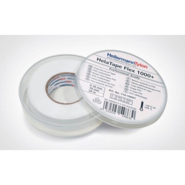 Elektrikerteip Hellermann Tyton HelaTape Flex 1000+ 19 mm x 20 m Hvit