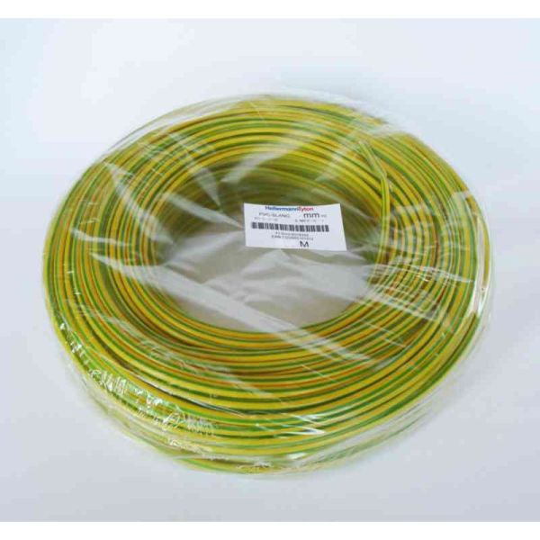Isolasjonsslange Hellermann Tyton 0165-10202 Ø 5 mm x 100 m Gul/grønn