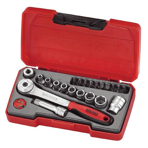 Topnøglesæt Teng Tools T1422 1/4", 22 stykker 