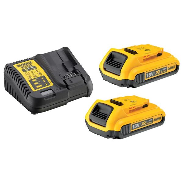 Ladepakke Dewalt DCB115D2 2 stk. 2,0 Ah-batterier og lader 