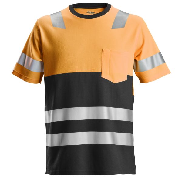 T-skjorte Snickers Workwear 2534 AllroundWork varsel, orange/svart Varsel, Oransje/Svart XS