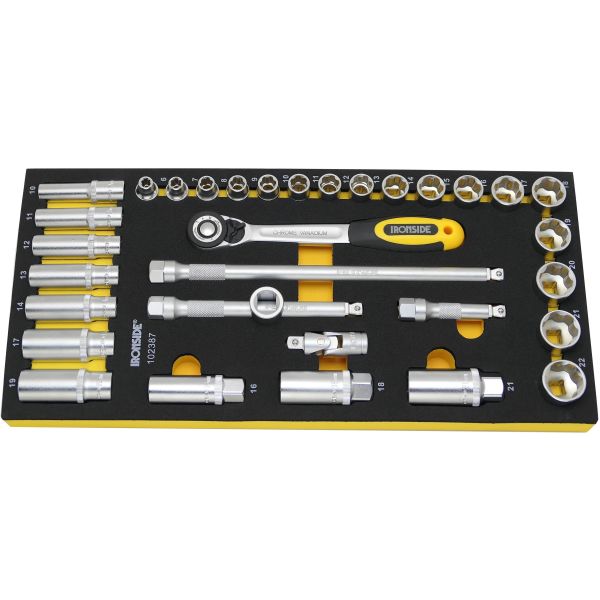 Hylsnyckelsæt Ironside 749150 33 dele, 3/8" 