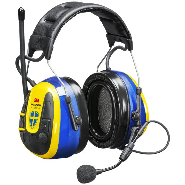 Hörselskydd 3M Peltor WS Alert XPI Sverigekåpan med Bluetooth och mobilapplikation, hjässbygel 