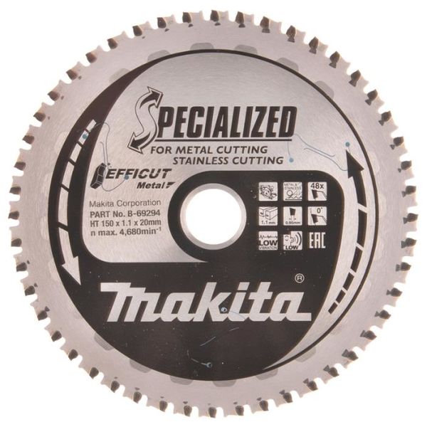Pyörösahanterä Makita B-69294 150 mm, ruostumattomalle metallille 