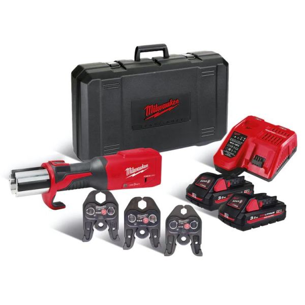 Pressmaskine Milwaukee M18 ONEBLHPT-302C V-SET med V-backs, batteri og oplader 