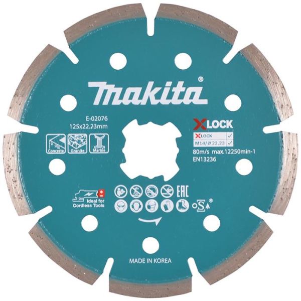 Diamantskæreskive Makita E-02076 125 mm, X-LOCK system 