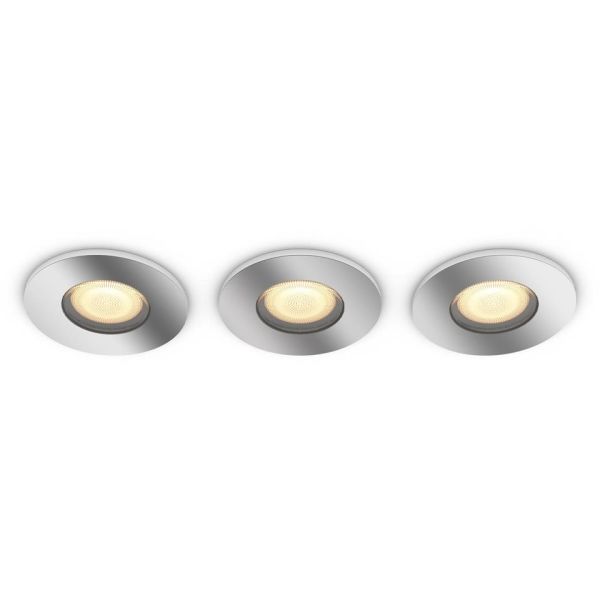 Downlight Philips Hue White Ambiance Adore med dimmer, krom, 3-pack 