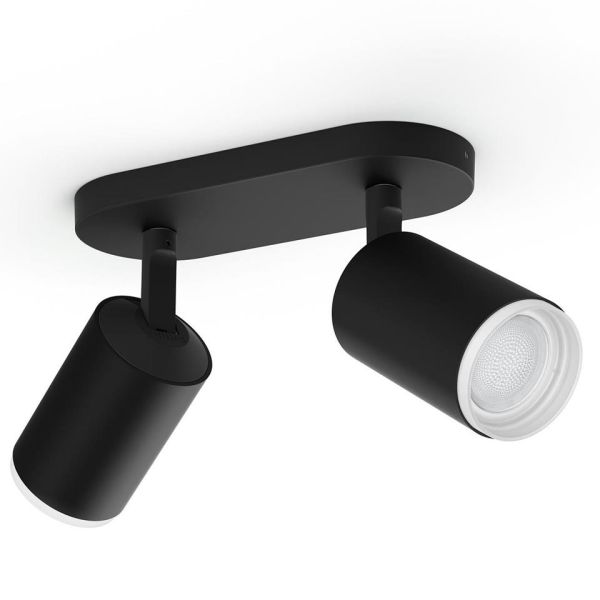 Spotlys Philips Hue Fugato sort, LED på 2 x 5,7 W 